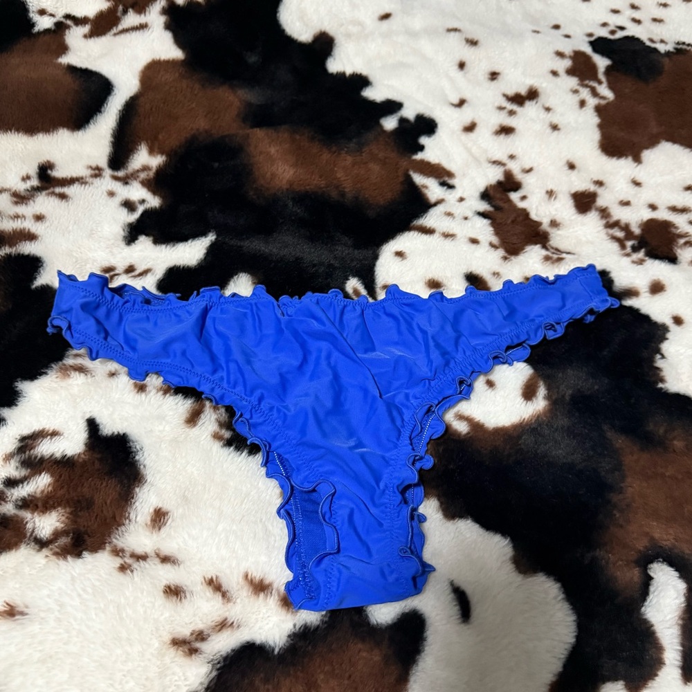 Hollister Blue Ruffled Cheeky Swimsuit Bottoms